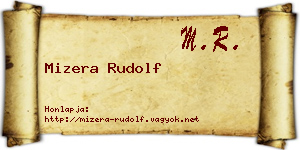 Mizera Rudolf névjegykártya